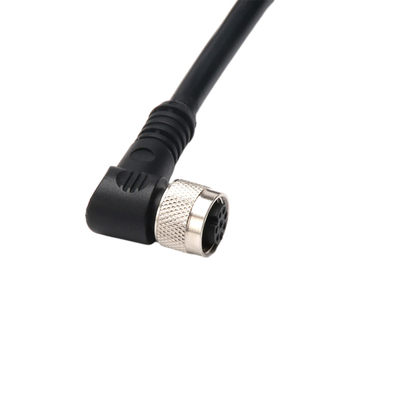 IP67 Su Geçirmez M12 2 Pin 3 Pin 4 Pin Konnektörlü Sağ Açılı Elektrik Teli Kablosu