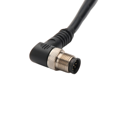 IP67 Su Geçirmez M12 2 Pin 3 Pin 4 Pin Konnektörlü Sağ Açılı Elektrik Teli Kablosu