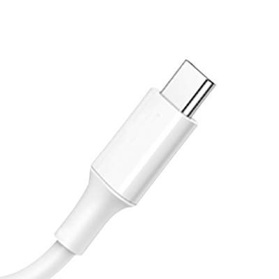PVC Kılıflı Beyaz Renkli USB C'den C'ye Hızlı Şarj Kablosu 20V 3A 60W