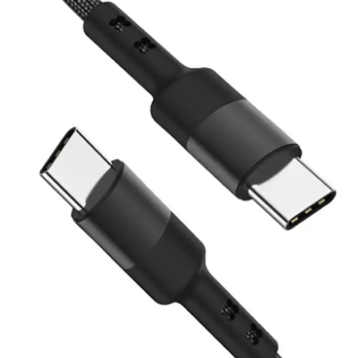 3Ft Uzunluk Naylon Örgülü USB C Kablosu Dizüstü Tablet İçin Siyah Renk