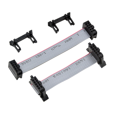 10P Gri Renkli IDC Kablo Tertibatları, 2.54mm Pitch Çift Sıralı Şerit Düz Kablo