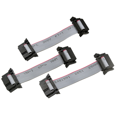 10P Gri Renkli IDC Kablo Tertibatları, 2.54mm Pitch Çift Sıralı Şerit Düz Kablo