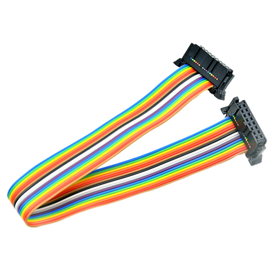 Tel Ölçer AWG28 # 2.54mm Pitch Konnektörleri ile Özelleştirilmiş IDC 16 Pin Düz Şerit Kablo