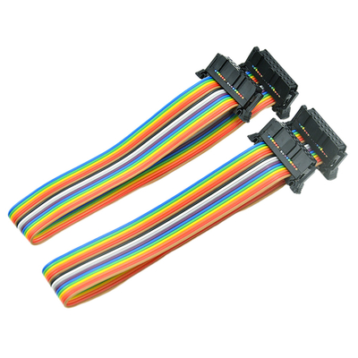 Tel Ölçer AWG28 # 2.54mm Pitch Konnektörleri ile Özelleştirilmiş IDC 16 Pin Düz Şerit Kablo