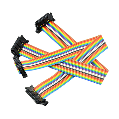 Tel Ölçer AWG28 # 2.54mm Pitch Konnektörleri ile Özelleştirilmiş IDC 16 Pin Düz Şerit Kablo