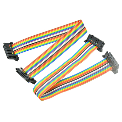 Tel Ölçer AWG28 # 2.54mm Pitch Konnektörleri ile Özelleştirilmiş IDC 16 Pin Düz Şerit Kablo