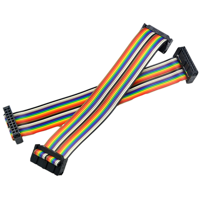 Gökkuşağı Renkli IDC Kablo Tertibatları, 2mm Pitch Şerit Kablo 40 Pin 50 Pin 60 Pin