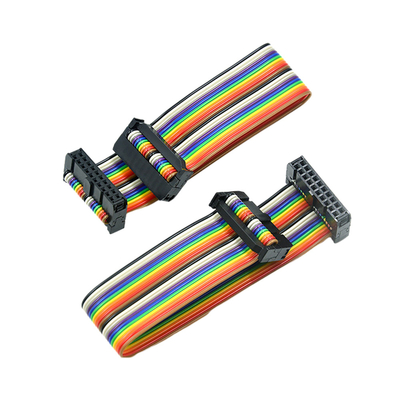 Gökkuşağı Renkli IDC Kablo Tertibatları, 2mm Pitch Şerit Kablo 40 Pin 50 Pin 60 Pin