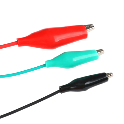 Çift Uçlu Timsah Güç Kablosu Tertibatları Kordon 100cm Uzunluk PVC DEMİR Malzeme