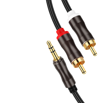 Renkli Video Ses Kabloları, Stereo Jak Kabloları 2 Rca 3.5Mm Dijitalden Erkek İçin Araba İçin
