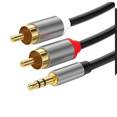Renkli Video Ses Kabloları, Stereo Jak Kabloları 2 Rca 3.5Mm Dijitalden Erkek İçin Araba İçin