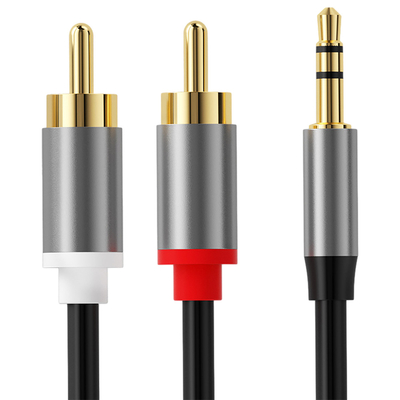 Renkli Video Ses Kabloları, Stereo Jak Kabloları 2 Rca 3.5Mm Dijitalden Erkek İçin Araba İçin