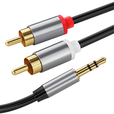 Renkli Video Ses Kabloları, Stereo Jak Kabloları 2 Rca 3.5Mm Dijitalden Erkek İçin Araba İçin