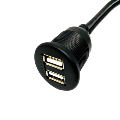 Araba Motosiklet için su geçirmez USB2.0 Çift USB Bağlantı Noktası Kablosu 1 Metre