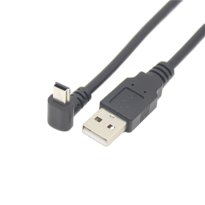 Sağ Açılı Konnektörlü USB 2.0 Erkek USB Şarj Veri Kablosu Mini