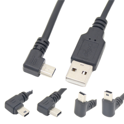 Sağ Açılı Konnektörlü USB 2.0 Erkek USB Şarj Veri Kablosu Mini