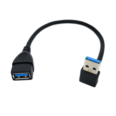 USB 3.0 Erkek - Dişi Adaptörlü 90 Derece Dik Açı USB Şarj Veri Kablosu