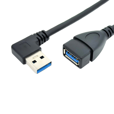 USB 3.0 Erkek - Dişi Adaptörlü 90 Derece Dik Açı USB Şarj Veri Kablosu