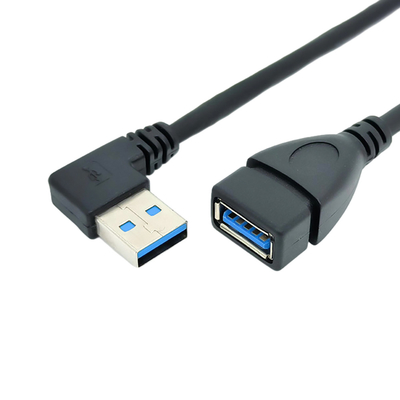 USB 3.0 Erkek - Dişi Adaptörlü 90 Derece Dik Açı USB Şarj Veri Kablosu