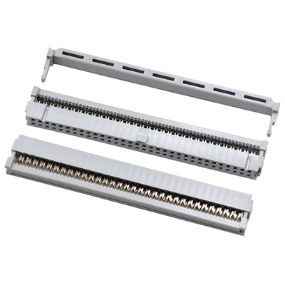 Düz Kablo için 64 Pin 2,54 Mm IDC Konnektörü Tek Kontak Gri İzolasyon