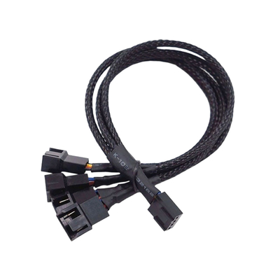 2.54mm Pitch Amp Bağlantı Kablosu Montajları Alüminyum Folyo Korumalı Tel Bağlantısı Bilgisayar Fanı İçin