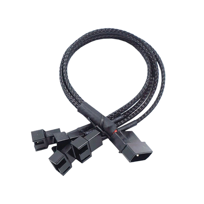 2.54mm Pitch Amp Bağlantı Kablosu Montajları Alüminyum Folyo Korumalı Tel Bağlantısı Bilgisayar Fanı İçin