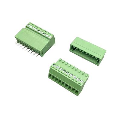 Erkek Kadın Bağlanabilir Terminal Blok Bağlantısı 3.81mm Pitch 2-16 Pins Plug In Right Angle Vertikal