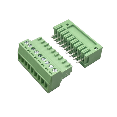 Erkek Kadın Bağlanabilir Terminal Blok Bağlantısı 3.81mm Pitch 2-16 Pins Plug In Right Angle Vertikal