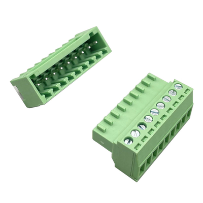 Erkek Kadın Bağlanabilir Terminal Blok Bağlantısı 3.81mm Pitch 2-16 Pins Plug In Right Angle Vertikal