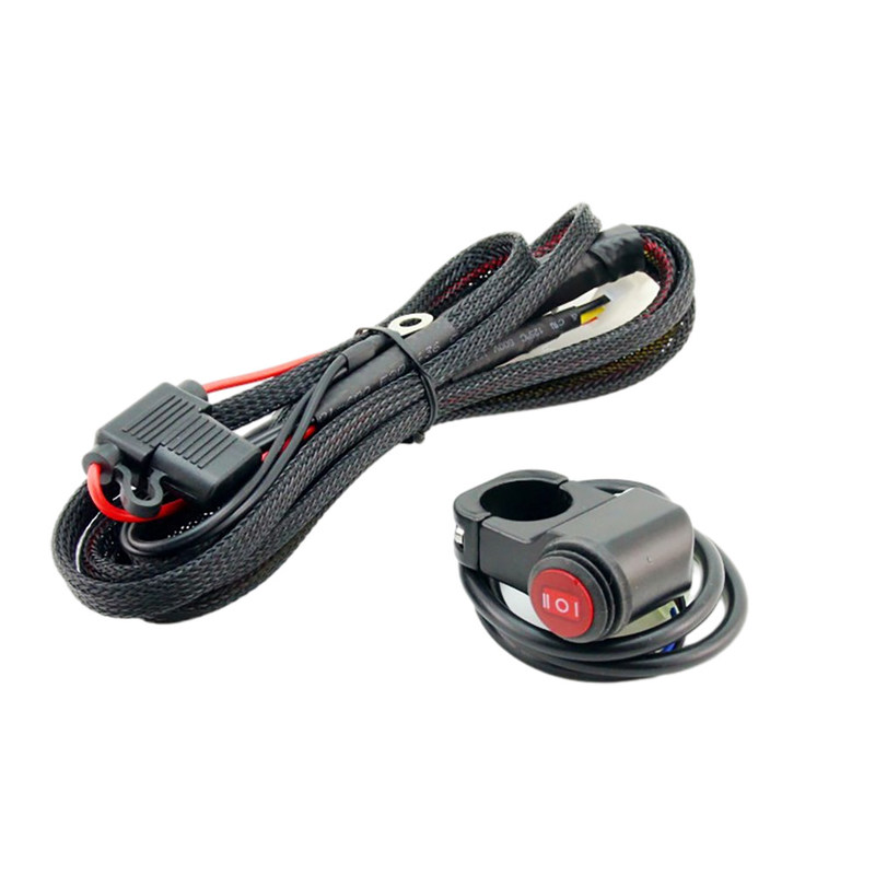 Sigorta Tutucu ile LED Spot Anahtarı Motosiklet Kablo Demeti Tel 5Ft Uzunluk