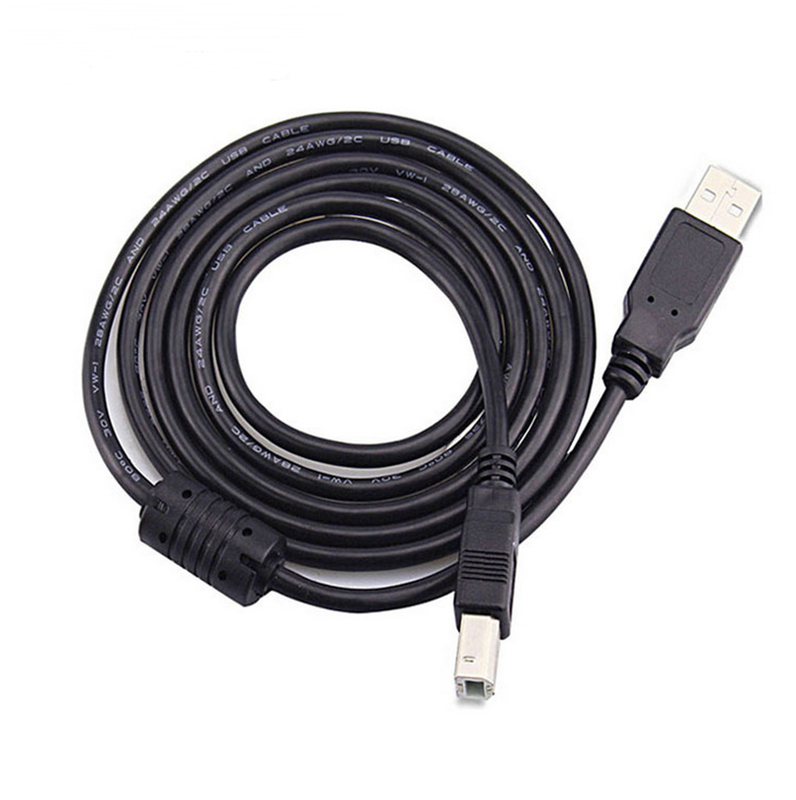 Siyah Yüksek Hızlı USB Kablosu, Bir Erkek - Bir Dişi 2.0 USB Yazıcı Kablosu