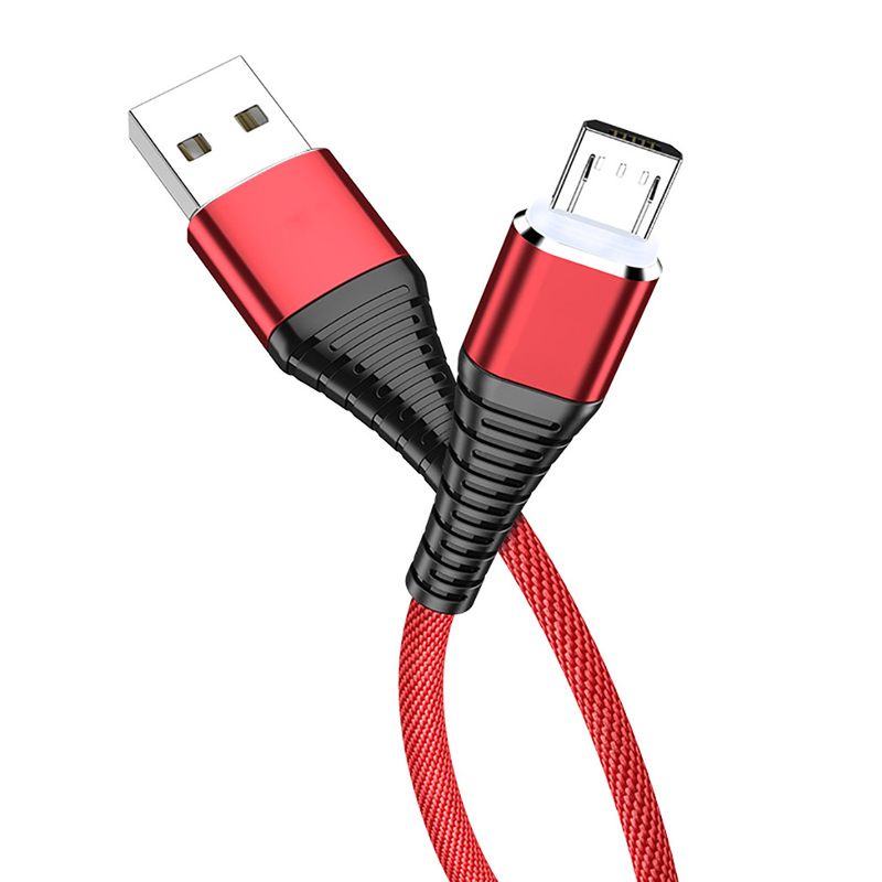 Naylon Örgülü Ceket USB Şarj Veri Kablosu 3Ft 2.4A Mp3 Mp4 için