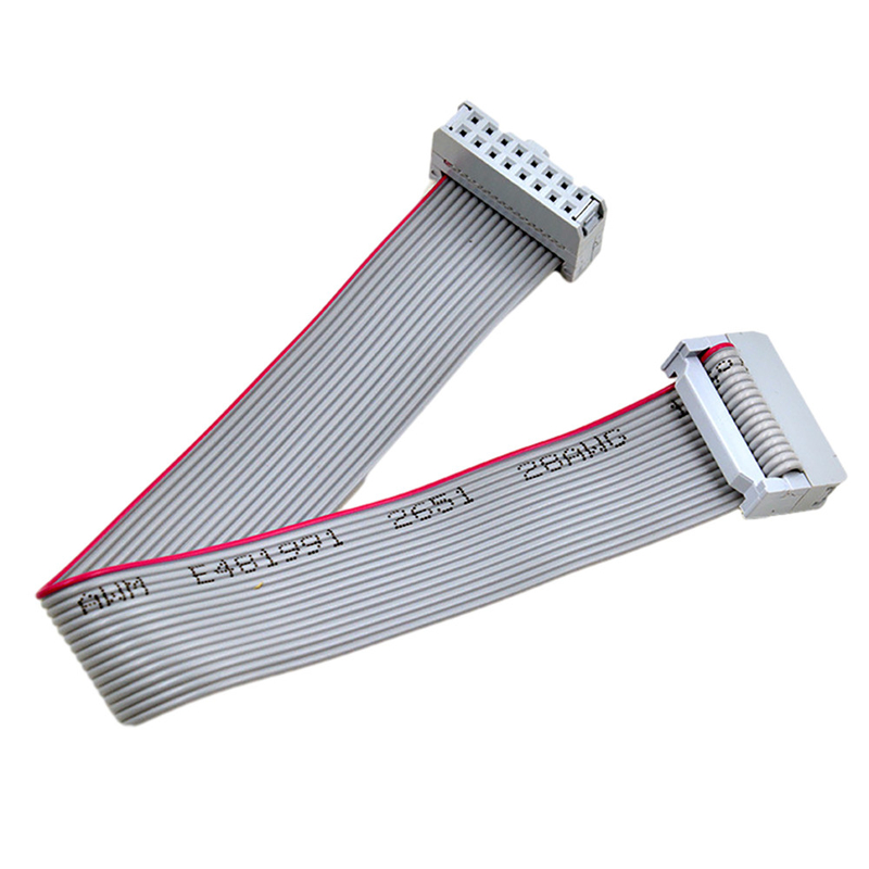 2.54mm Çift Sıralı IDC Düz Şerit Kablo UL2651 Tip 28AWG Erkek Fiş